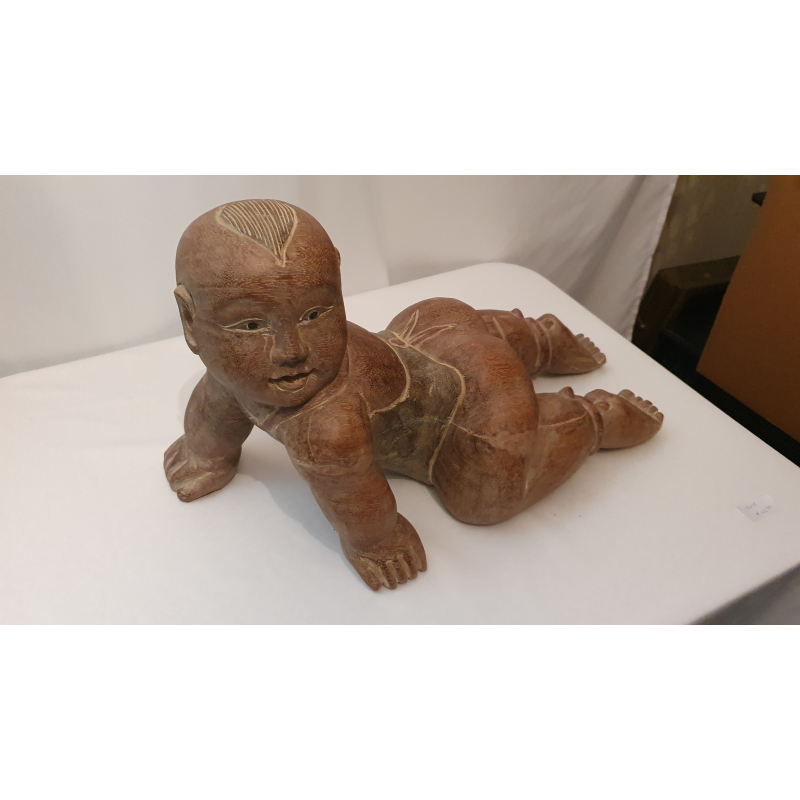 Grote houten baby Bhoeda